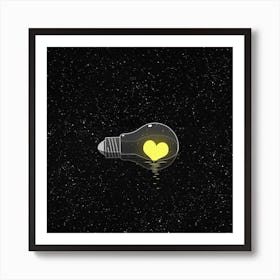 Heart Light Bulb Art Print