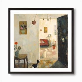 Cat In The Doorway Art Print