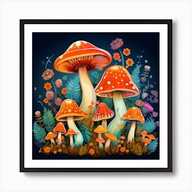 Mushroom Garden 4 Art Print