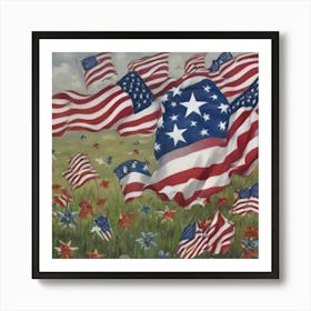 Flags in the wind Art Print