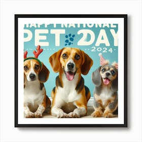 Happy National Pet Day Art Print