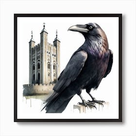 Raven from London Tower 1 Art Print