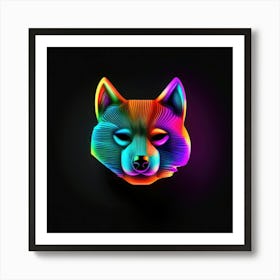 Neon Wolf 7 Art Print