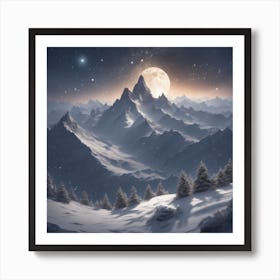 Snowy Mountains 15 Art Print