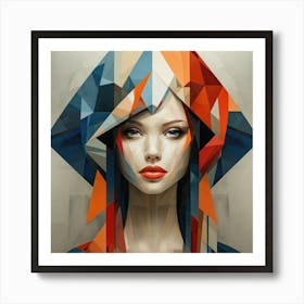 Abstract Geometric Hungarian Woman 01 Art Print