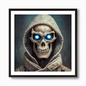 Fulllength Post Apocalyptic Alien Skull In A Wh Art Print