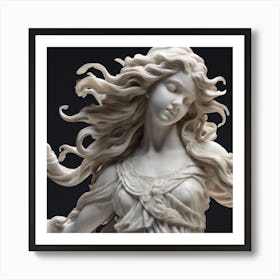 Marble statue of a beautiful girl 1 Art Print