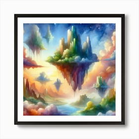 Islands In The Sky (In Watercolour) Style B Art Print