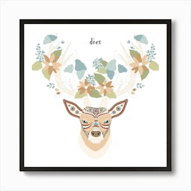 Elegant Deer Head Art Print