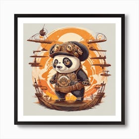 Steampunk Panda Art Print