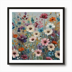 Flowers onthe white background Art Print