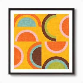 Circles On A Yellow Background Art Print