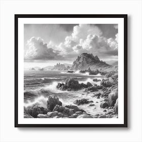 Cliffs And Waves Art Print