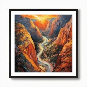 Sunrise Over The Canyon 1 Art Print