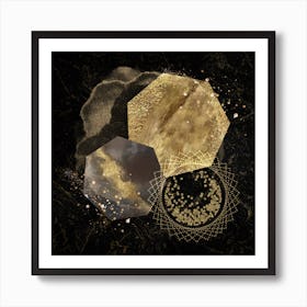 Gold And Diamonds Mixed Media Art Print