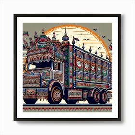 Truck Art Design Inspired By Pakistani Culture And Traditions (1) Art Print