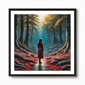 Girl In The Woods 4 Art Print