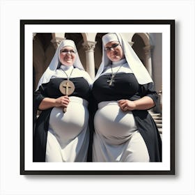 Two Nuns Art Print