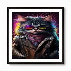 Cat In Sunglasses Art Print