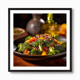 Plate Of Broccoli Art Print