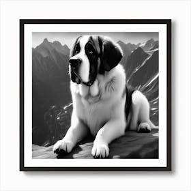 St Bernard Dog 74 Art Print