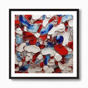 Red and blue and white glass 2 Art Print