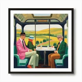 Vintage Train Journey Series: David Hockney Style 1 Art Print