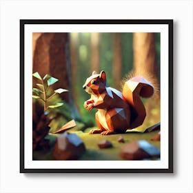 3d Illustration Of A Squirrel Art Print