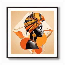 African Woman In A Turban Art Print