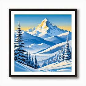 Snowy Mountains Art Print