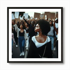 Black Woman Protesting Art Print