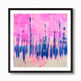 Abstract Painting Pink and Blue Art Print