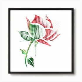 Polka Dot Rose Art Print