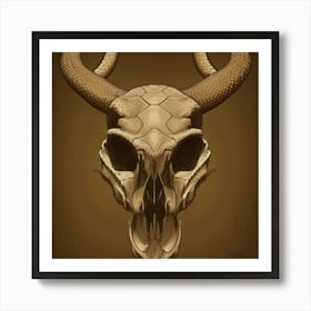 Horned Deer Skull Art Print