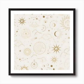 Gold Starry Sky Art Print