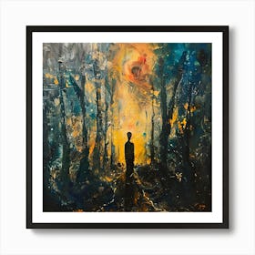 Whispers in a Dark Forest Inspired by Style of Dali Art Print