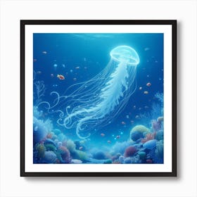 Jellyfish Underwater Art Print