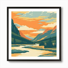 Sunset In The Mountains 7 Art Print