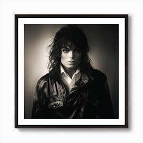 Black And White Photograph Of Michael Jackson 2 Art Print