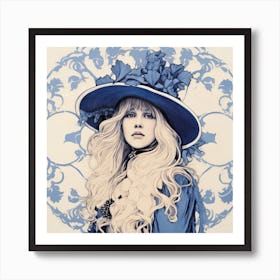 Stevie Nicks Delft Tile Illustration 3 Art Print