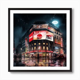 Professorhead Japandi Version Of Picadilly Circus At Night 2826b2d8 Adcf 45ec Ad9d 8d5266093afa Art Print