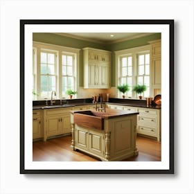 Kitchen With White Cabinets 3 Art Print