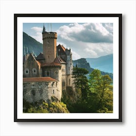 Mythical Creatures Castle From A Heroic Tale Art Print