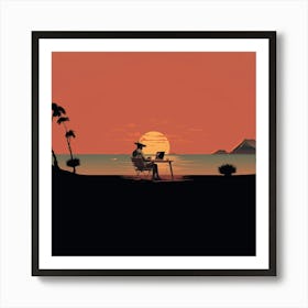 Sunset At The Beach 2 Art Print