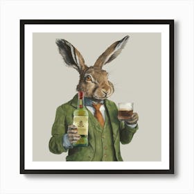 Whiskey Hare Final Flattened Plain Art Print