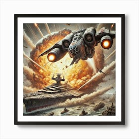 Titanclaw Bomber Obliterating Enemy Capital Ships Iron Commonwealth Art Print