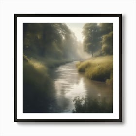 River In The Mist 5 Art Print