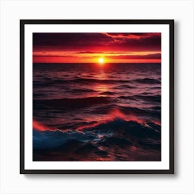 Sunset Over The Ocean 223 Art Print