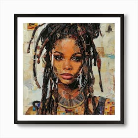 African Woman With Dreadlocks #02 Art Print