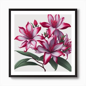 Pink Lilies myluckycharmz Art Print